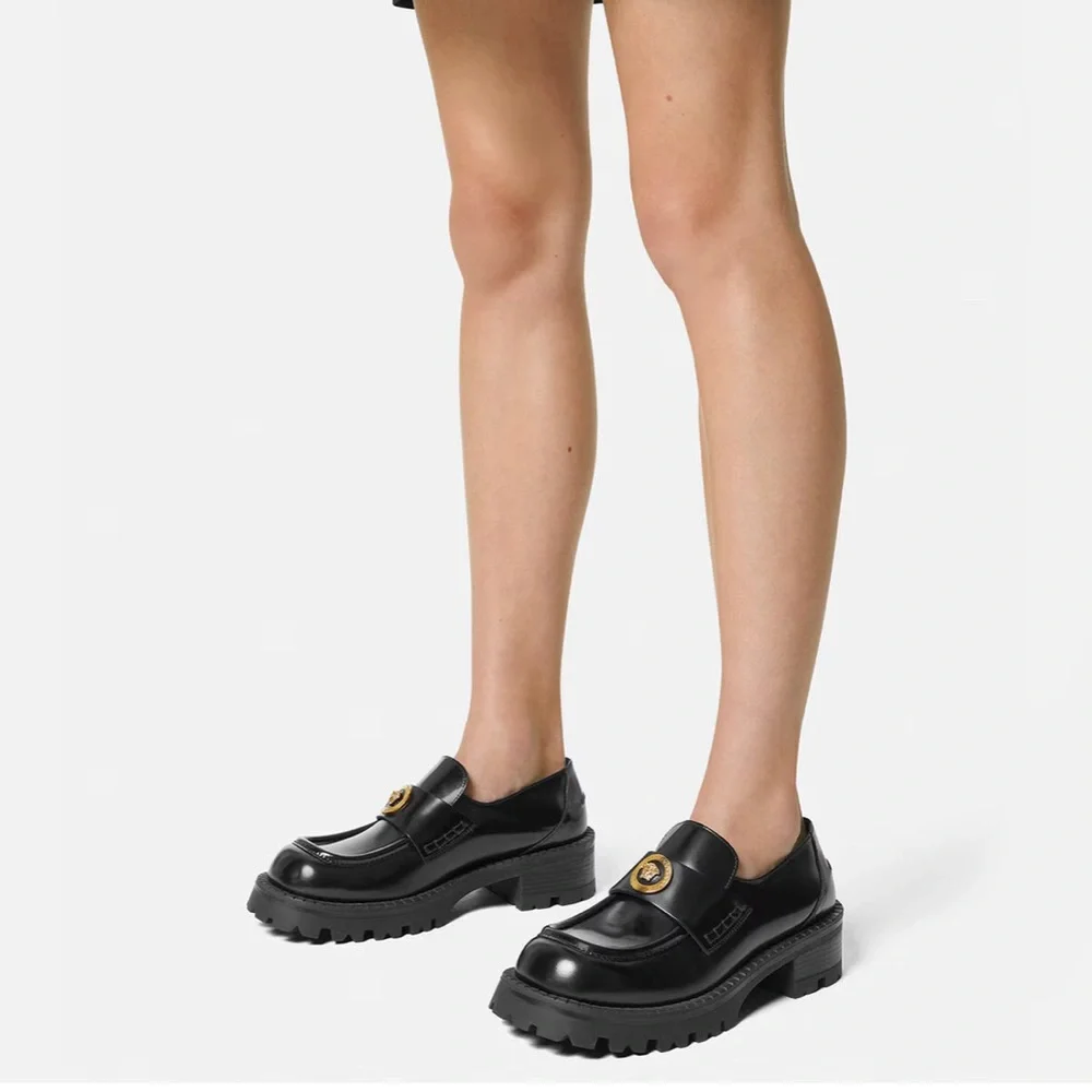 💯 - New Authentic VERSACE ALIA PLATFORM LOAFERS 35 MM SIZE 40